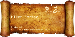 Mikes Eszter névjegykártya